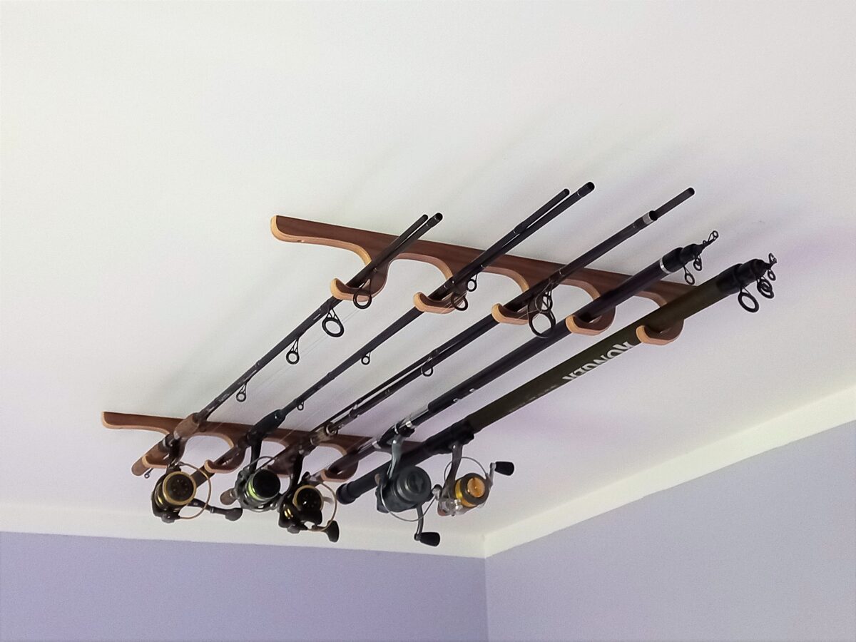 Metal Fishing Rod Rack (Attaches to Ceiling)